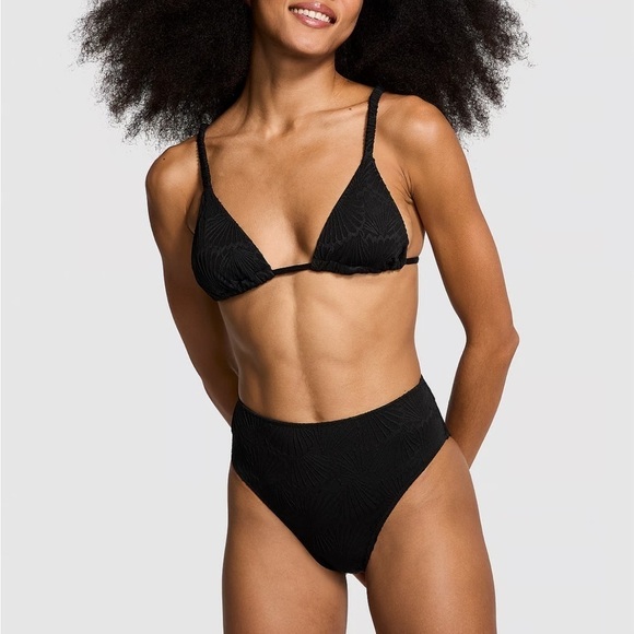 PINK Victoria's Secret Other - VS Pink Scrunchie Triangle Bikini Top Pure black swim size medium wireless